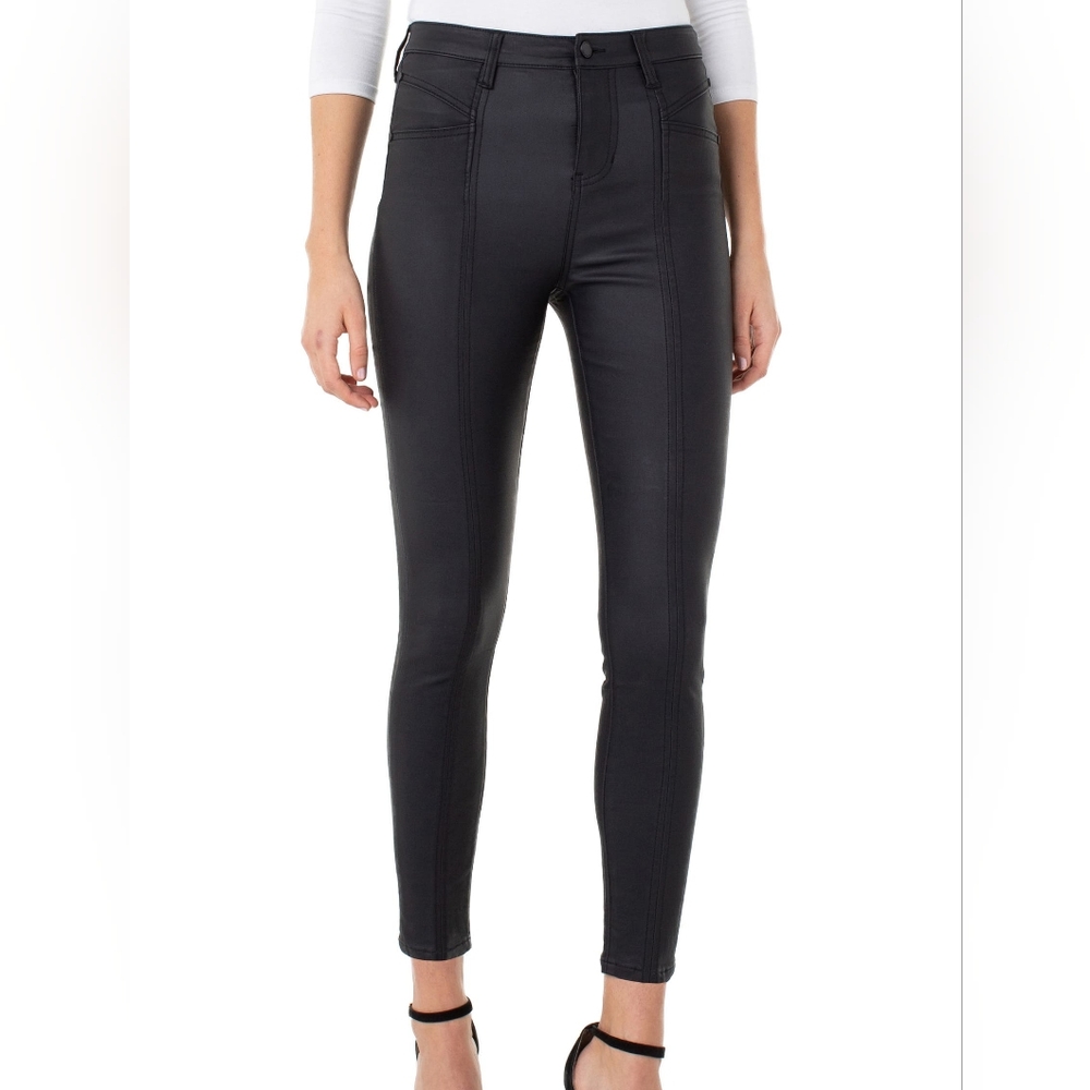 LIVERPOOL | Abby High Waist Coated Skinny Jeans | Black | Size 4/27